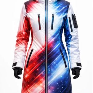 Chaqueta de Invierno Impermeable y Transpirable de Lona de Alta Calidad para Hombre, Chaqueta Bomber para Esquí y Snowboard con Estampado Animal, Cuello Mao y Logotipo Frontal - Product Image 2