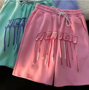 Shorts en molleton unisexe 100% coton, imprimé 3D en relief, coupe ample, style streetwear d'été, hip hop, vêtements décontractés pour hommes - Product Image 3