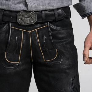 Shorts Lederhosen traditionnels bavarois pour hommes, 100 % polyester satiné, anti-plis, imperméables, décontractés élégants, écologiques, style allemand - Product Image 6