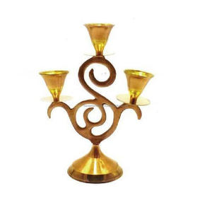 Portavelas cónico de aluminio 3 con portavelas cónico de metal con acabado dorado para decoración de iluminación del hogar - Product Image 4