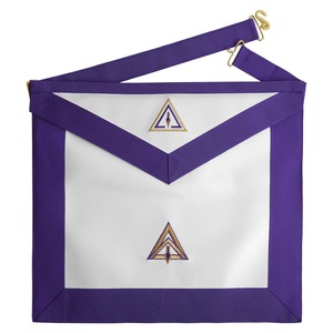 Royal Select Masters Council Apron White <b>Purple</b> Various Materials Masonic Regalia Ceremonial Lodge Freemason Apron - Product Image 1