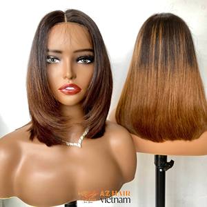 Perruques de cheveux vietnamiens bruts bon marché cheveux humains dentelle frontale pointe brune extensions de cheveux raides brillants pour femmes noires - Product Image 2