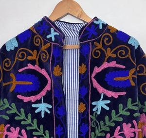 Blue Embroidery Vintage Sexy Night Club <b>Dress</b> Long Sleeve Loose Fit Full Sleeve Black Solid Colorful Paisley Pattern <b>Summer</b> Wear - Product Image 5