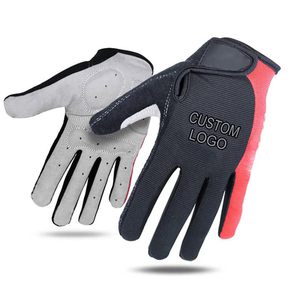 Gants de sport en PU noir et rouge, compatibles avec les écrans tactiles, fermeture auto-agrippante, unisexes - Product Image 2