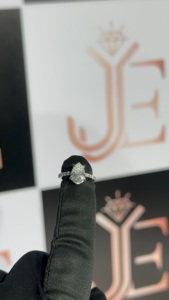 Pear Shape Moissanite Diamond <b>Solitaire</b> Halo <b>Ring</b> 925 Solid Sterling <b>Silver</b> Engagement <b>Ring</b> GRA Certified Synthetic Diamond <b>Ring</b> - Product Image 4