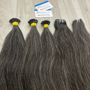 Extensiones de Cabello Humano Vietnamita Gris Premium, Paquetes de Cabello Gris al por Mayor, Calidad de Salón - Product Image 1