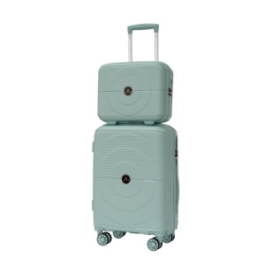 Ensemble de 4 valises rigides en PP, fabrication directe usine OEM, avec roues multidirectionnelles 360°, sacs de voyage et organiseurs de bagages, vente en gros Vietnam - Product Image 1