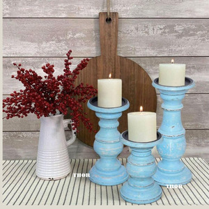 Juego de 3 candelabros de madera de mango más vendidos, centro de mesa de fiesta de Navidad para decoración del hogar, otras linternas de velas - Product Image 5