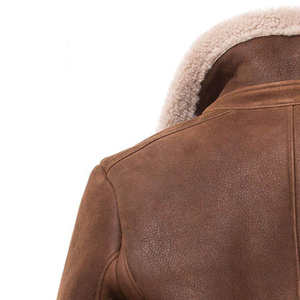 Chaqueta de Cuero de Piel de Oveja Clásica para Hombre, de Invierno, de Alta Calidad, Resistente al Viento y Transpirable, para Moda Urbana, Estilo High Street, OEM - Product Image 6