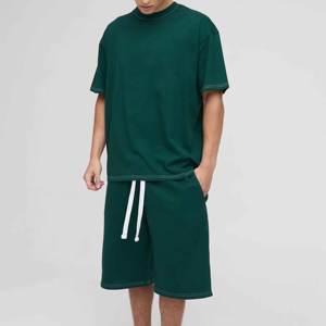 Ensemble 2 pièces pour homme, t-shirt à manches courtes et short, tenue décontractée assortie, logo personnalisé, vêtements en gros - Product Image 5