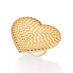 Anillo de Cóctel en Forma de Corazón para Mujer, Chapado en Oro de 18K, con Circonita Cúbica, Micro Pavé, Joyería Glamorosa de Moda, Regalo para el Día de San Valentín - Product Image 3