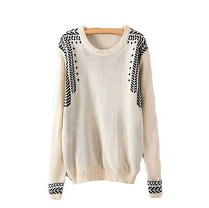 Femmes acrylique solide motif à manches longues O cou pull haute qualité Anti-boulochage respirant automne hiver mode décontracté - Product Image 5