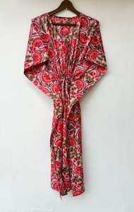 ชุดเดรสยาวแบบคาฟตันลายดอกไม้สไตล์อินเดีย ผ้าฝ้ายแท้ 100% สำหรับใส่เที่ยวทะเลหรือชายหาด เหมาะสำหรับผู้หญิง - Product Image 6