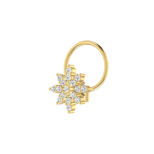 AJRETAIL Clou de nez ethnique en or 14K avec diamant de 0,08 carat, couleur HI, clarté VS-SI, bijou de piercing fin et brillant - Product Image 4
