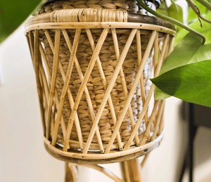 Tall Rattan Planter <b>Stand</b> For Indoor Plants Home Corner Balcony Garden Decorative Flower <b>Pot</b> Holder Boho Floor Decor From India - Product Image 6