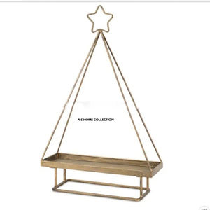 Plateau de Noël en bois et métal, motif étoile, style occidental, vierge pour sublimation, pour fruits secs ou biscuits, décoration d'intérieur - Product Image 1