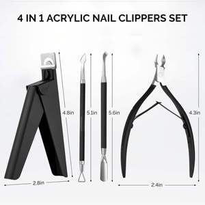 Ensemble de coupe-ongles en acier inoxydable UBI 4-en-1 - Durable et portable pour la manucure et la pédicure (Logo/emballage personnalisable) - Product Image 1
