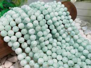 Perles rondes lisses en angelite verte naturelle 4mm 6mm 8mm 10mm 12mm, pierres précieuses en vrac pour la fabrication de bijoux - Product Image 3