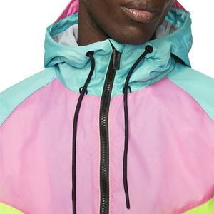 Wholesale Custom Color <b>Block</b> Men's Lightweight Windproof Hooded Jacket Streetwear Waterproof Outdoor Sport Windbreaker Coat - Product Image 4