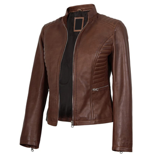 Premium Genuine Lambskin Leather <b>Jacket</b> for Women Slim Fit Biker Style <b>Motorcycle</b> Coat with Zip Closure for All Seasons - Product Image 1