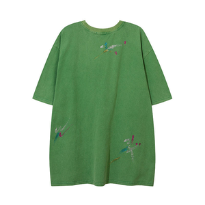 Oversized Knitted T-Shirt Premium Streetwear Loose Fit Luxury Formal Solid Embroidered Silk Screen Printed Front Logo <b>for</b> <b>Men</b> - Product Image 2