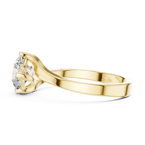 Bague élégante en diamant de laboratoire, or, joaillerie fine de qualité supérieure, 1 carat, taille brillant, étincelante, pour fiançailles, déclaration de mode - Product Image 2