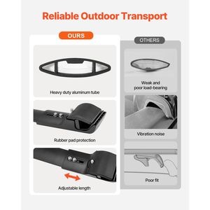 Barre Portatutto in Alluminio per Tetto Auto con Capacità di Carico di 200 LBS per Subaru Crosstrek 2018-2024 - Product Image 5
