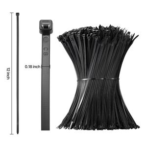 Confezione da 1000 Fascette per Cavi da 30 cm, Resistenti in Nylon, 50 LBS di Alta Resistenza alla Trazione, Multiuso, Autobloccanti, 100 pz/Sacchetto - Product Image 6