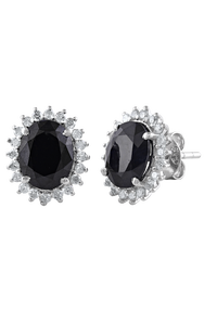 Pendientes de Diamante y Zafiro Azul en Plata de Ley 92.5 KLST-30827 - Product Image 2