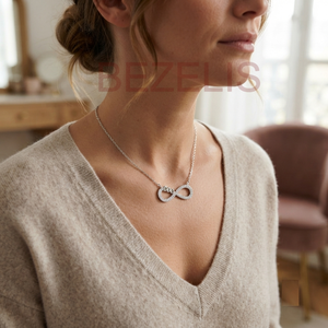 Collar de Diamantes Infinitos en Oro Rosa con Corazones, Piedra Redonda de Corte Brillante Cultivada en Laboratorio, Joyería Fina para Mujer, Ideal para Regalo y Fiesta - Product Image 5
