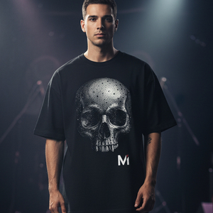 T-shirt imprimé surdimensionné pour homme avec strass, 100 % coton épais, streetwear, logo de marque personnalisé, Y2K, hip-hop, tee-shirt scintillant - Product Image 6