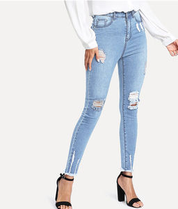 Jean droit taille mi-haute de bonne qualité pour femme, grande taille, décontracté, hiver, coupe slim, extensible, 100% coton respirant - Product Image 4