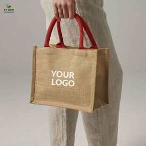 Sacs en jute de luxe écologiques, durables et ajustables, grande capacité pour les femmes, voyages, vêtements, pique-nique, plage, vacances, nourriture - Product Image 3