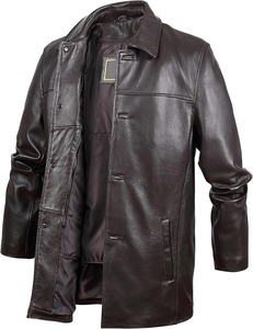 Chaqueta de Cuero Genuino para Hombre con Logotipo Personalizado de Alta Calidad, Impermeable, Resistente al Viento, Abrigo de Invierno, Diseño Moderno OEM para Amantes de los Autos - Product Image 2