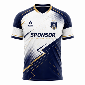 ชุดนักบอลมืออาชีพเซตเสื้อฟุตบอลแบบสั่งทำชุดทีมกีฬาสั้นระบายอากาศ100% โพลีเอสเตอร์ถ่ายเทความร้อนออกแบบได้ตามต้องการ - Product Image 3