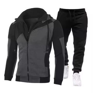 Ensemble veste zippée et jogging pour usage quotidien, en molleton technique respirant, survêtement deux pièces, ensemble de jogging en molleton technique - Product Image 2