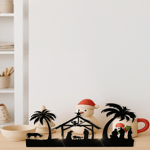 CIFbuy Ensemble de bougeoirs rustiques vintage en fer, thème Nativité, centre de table de Noël pour mariages, décoration intérieure, TikTok pour Temu Pick - Product Image 2