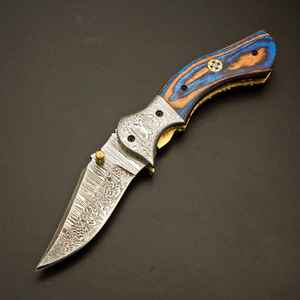 Cuchillo de Bolsillo de Edición Limitada de Acero de Damasco de Alta Calidad con el Mejor Diseño, Nueva Moda, Agarre Fuerte, Uso Industrial, Producto Palace LLC - Product Image 3