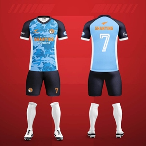 Ensemble de survêtement unisexe d'hiver à fermeture éclair intégrale de haute qualité, 2 pièces, respirant, pour l'entraînement de football, avec blocs de couleur, poids moyen, 100 % coton - Product Image 4