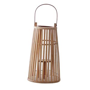 Bamboo Hanging <b>Lantern</b> Candle Holder Handmade <b>Silver</b> Trim Balcony Courtyard Garden Decoration - Product Image 4