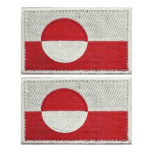 2 Parches Bordados de la Bandera de Groenlandia, Apliques Tácticos para Coser, Emblemas con Gancho para Hombro - Product Image 1