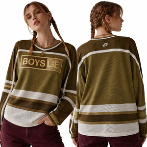 Camiseta Deportiva Informal de Fútbol Americano para Mujer, de Manga Larga, Holgada, Transpirable, Estilo Urbano, Fabricante de Ropa Personalizada - Product Image 1