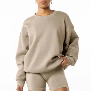 Wholesale Autumn Casual Women's Mock Neck Sweatshirt Oversized Pullover Sweatshirt for Women Long Sleeve Cotton Fleece Hoodies - Product Image 1