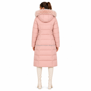 Manteau long matelassé à capuche pour femme, veste d'hiver, fabricant OEM, fournisseur, vente en gros, usine, conception personnalisée - Product Image 2