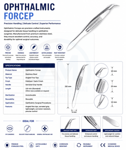 AL MIDA Castroviejo Pince de micro-ligature angulaire AMHC-R-377 en acier inoxydable, outil de suture ophtalmique, instrument chirurgical, prise en main facile - Product Image 6