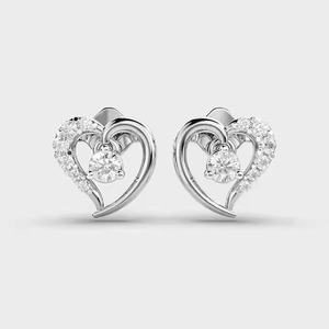Heart Shape Luxury Moissanite Diamond <b>Earrings</b> for Women Certified Brilliant Round Cut Sustainable Fine Available For Sale - Product Image 3