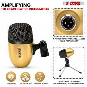 Kit de Micrófonos Profesionales de Condensador Cardioide XLR de 5 Núcleos para Conga, Snare y Tom - Product Image 3