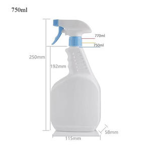ขวดสเปรย์พลาสติก HDPE สีขาว ขนาด 500 มล. 750 มล. 1000 มล. - ขวดบรรจุน้ำยาทำความสะอาดครัวเรือนแบบกำหนดเอง ป้องกันการรั่วซึม - Product Image 4