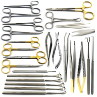 Kit d'instruments de chirurgie ophtalmique pour blepharoplastie Azicon, 23 pièces, en acier inoxydable, comprenant ciseaux, pinces, rétracteurs et support