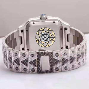 Reloj de Cuarzo de Acero Inoxidable de Marca Privada con Logotipo Personalizado, Características Luminosas, 5 ATM, Esfera de 40 mm, Reloj de Moissanita con Diamantes - Product Image 4